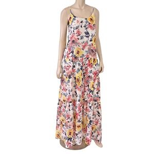 VTG Destination Lee Powers Dress Women Small Multicolor Floral Maxi Bohemian NWT